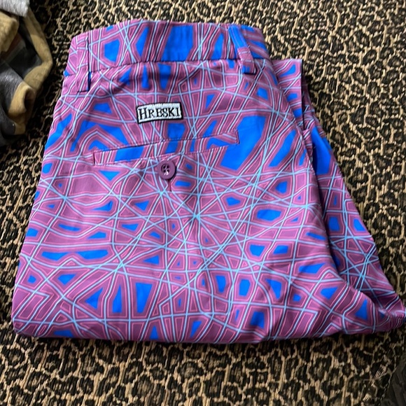 Hreski Abstract Purple and Blue Design Golfing Pants Size 32x30 - Picture 3 of 6